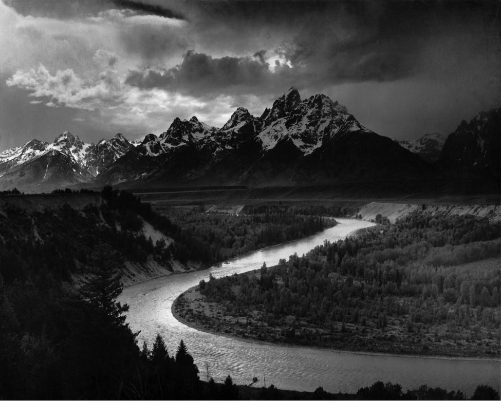 „The Tetons - Snake River”, Ansel Adams, 1942 (sursă www.wikipedia.org)