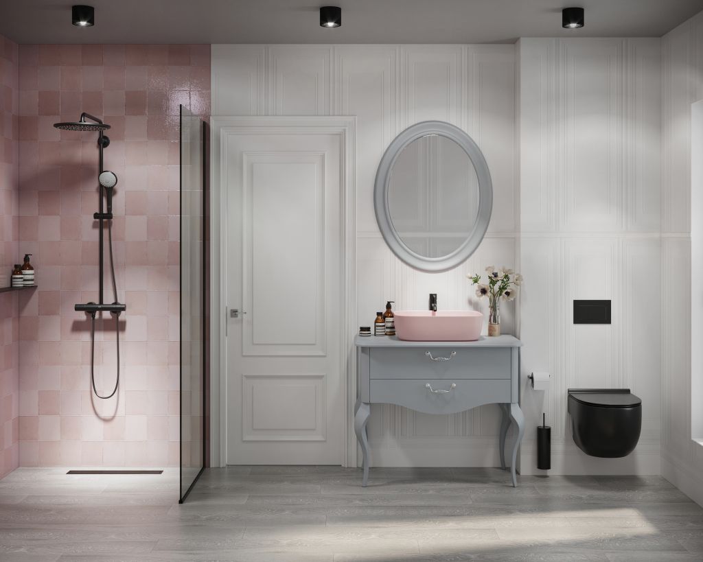 Design baie - lavoar COLOR roz