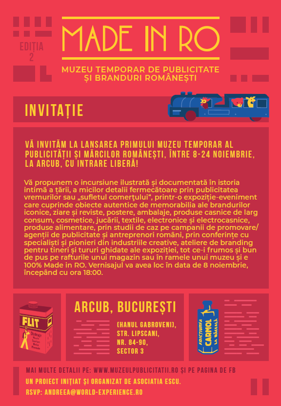 Invitatie lansare Muzeul Publicitatii si brandurilor romanesti