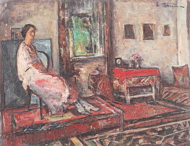 Lucreţia în interior - Gh. Petrașcu, colecție privată