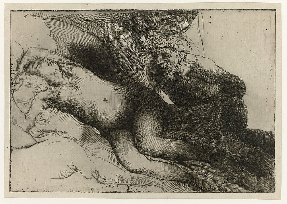 Rembrandt van Rijn, Jupiter and Antiope, 1659. Courtesy of Rijksmuseum