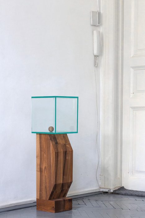 Wood and glass figure