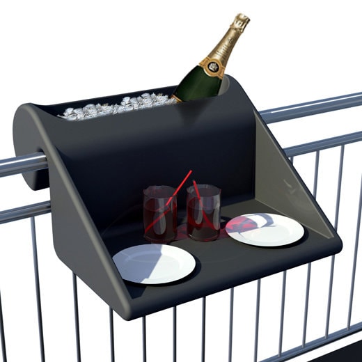 balKonzept: măsuţă şi ghiveci pentru balcoane mici