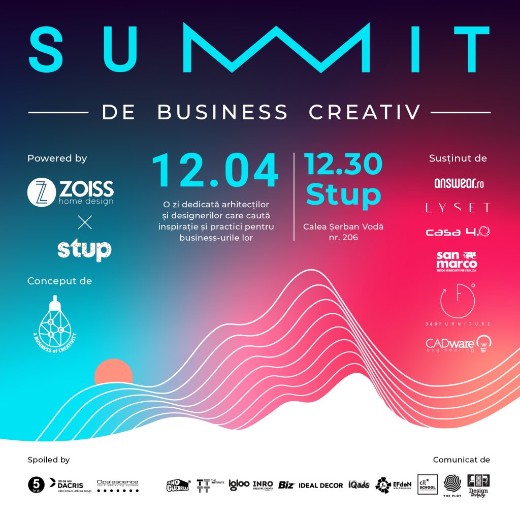 Summitul aBC – 8 ore, 9 masterclass-uri pentru antreprenori creativi: tactici, networking și business acumen pentru arhitecți și designeri
