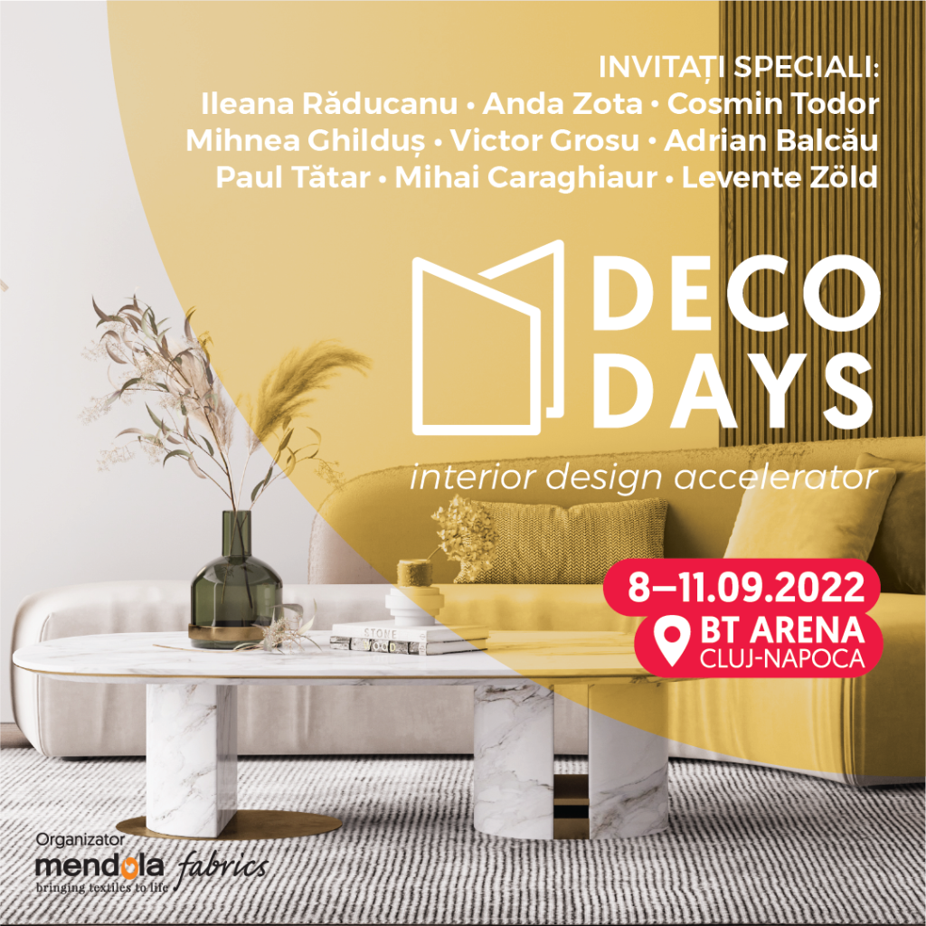 Agenda completă Deco Days 2022 – eveniment unic în România, dedicat designului de interior