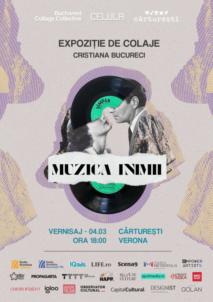 Muzica inimii – expoziția de colaje analog ale artistei Cristiana Bucureci se deschide pe 4 martie, la Cărturești Verona