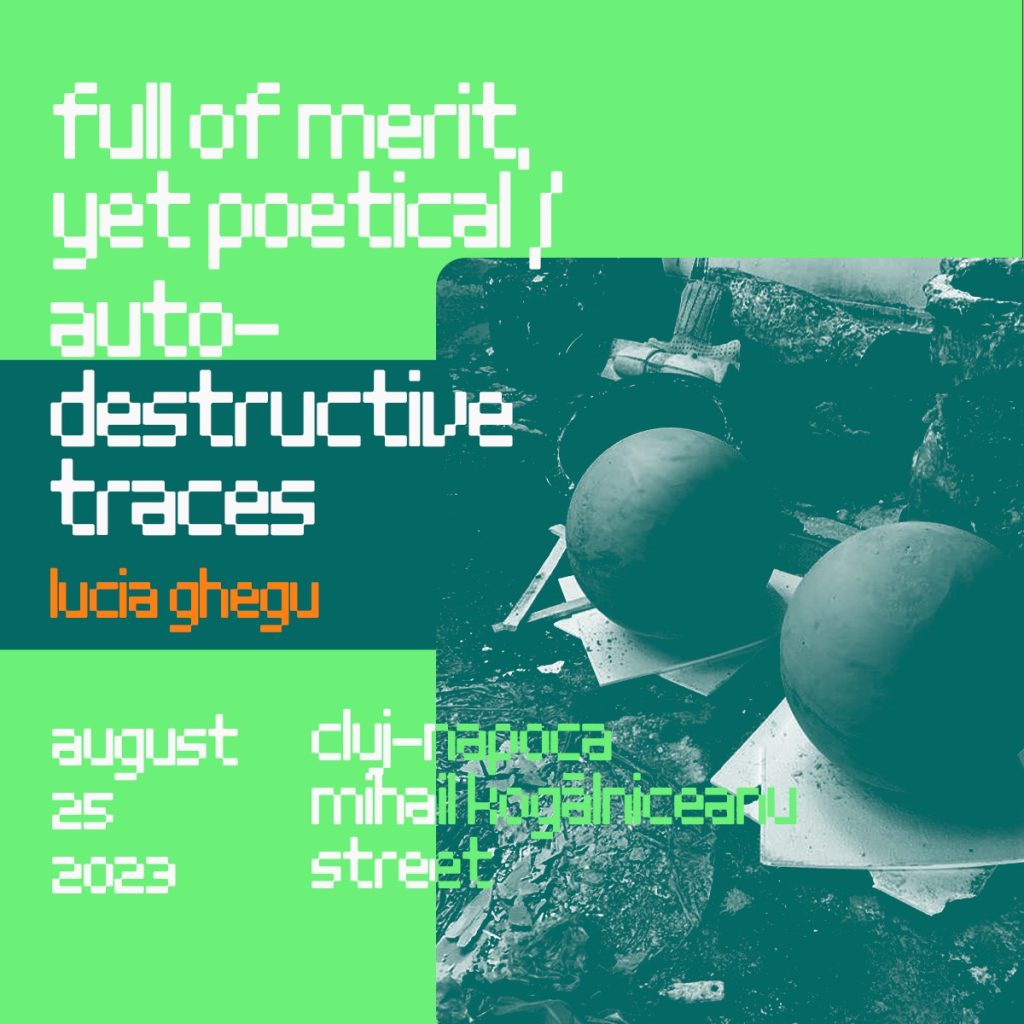 Artă în spațiul public în Cluj-Napoca | Full of Merit, Yet Poetical / Auto-Destructive Traces, Lucia Ghegu