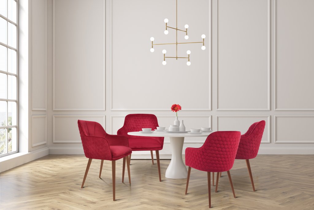 Catifeaua, vedeta colecției de scaune Gustav Living