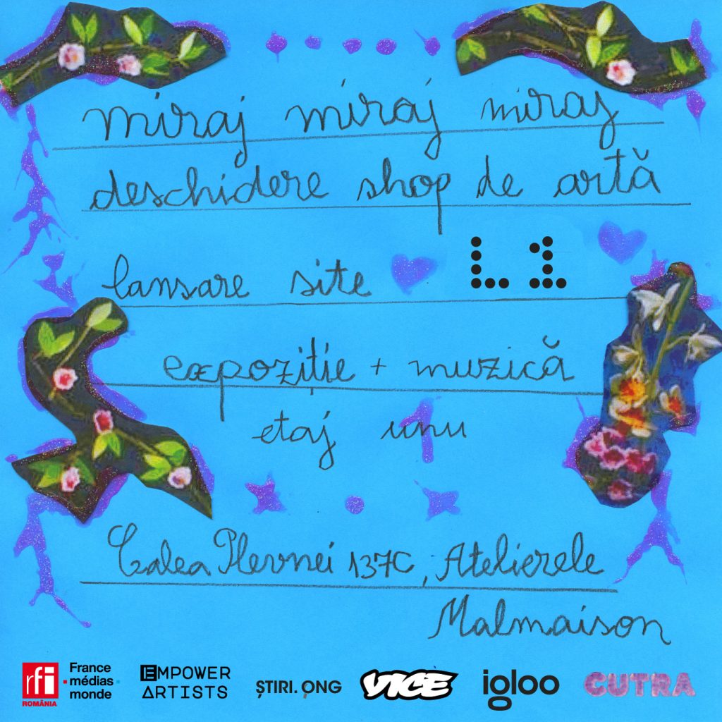 Pe 15 și 16 iulie sărbătorim deschiderea MIRAJ, magazin de mecenat în artă, la Atelierele Malmaison