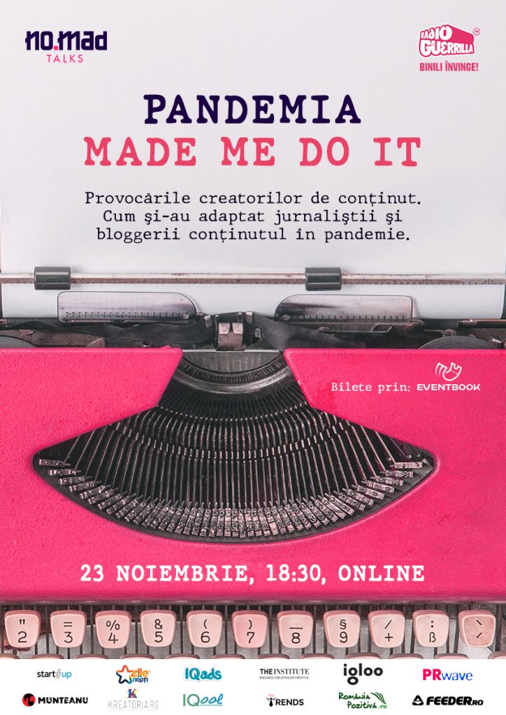 NO.MAD Talks deschide discuția despre provocările creatorilor de conținut pe 23 noiembrie