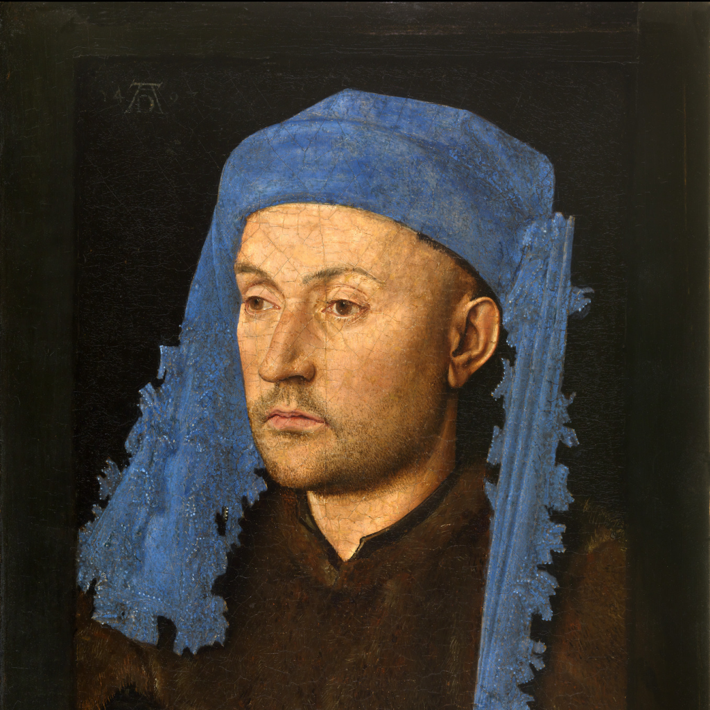 Pictura „Omul cu tichie albastră” de Jan van Eyck, la Art Safari