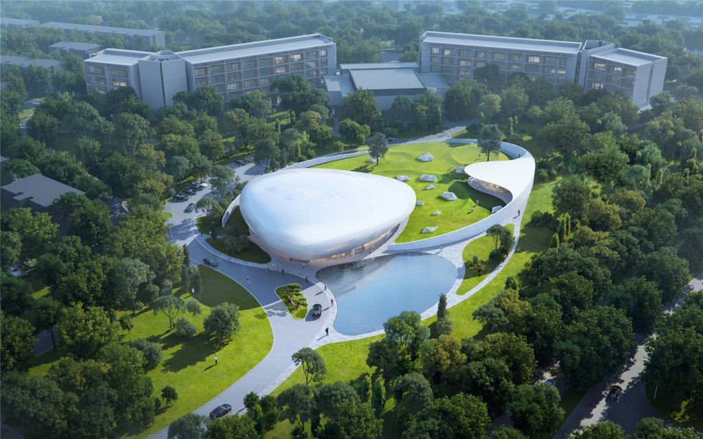 Un nor ce pluteşte deasupra pădurii. Cloud Center, Aranya, Qinhuangdao, China