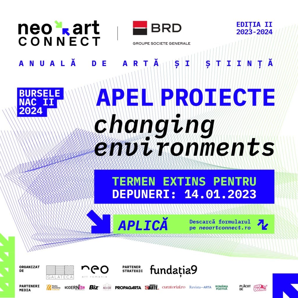 Se prelungește perioada de depunere a aplicațiilor pentru Bursele NAC, Neo Art Connect – ediția a II-a, până pe 14 ianuarie 2024