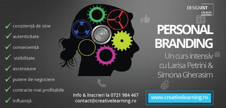 CREATIVE LEARNING lansează în sesiunea de toamnă 3 cursuri noi:  Personal Branding, Social Media, Nutriție & Wellbeing