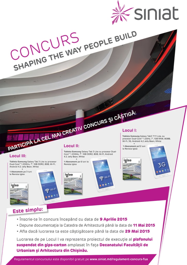 Siniat România premiază creativitatea studenților la arhitectură  din Chișinău