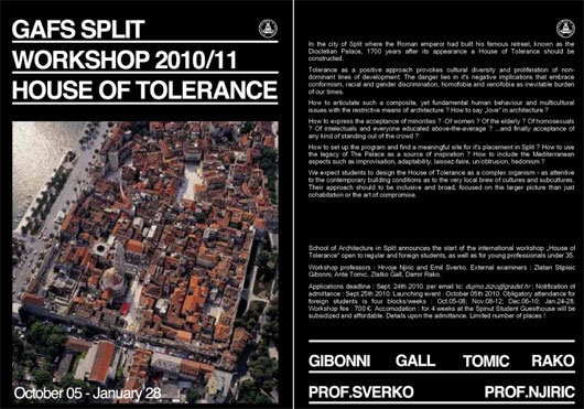 Casa de Toleranţă. Workshop internaţional pentru studenţii la arhitectură