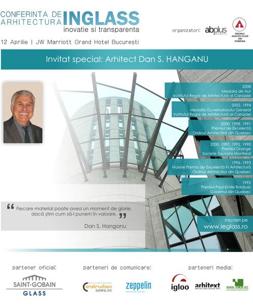 Arhitectul Dan S. HANGANU, invitat special al Conferinţei INGLASS