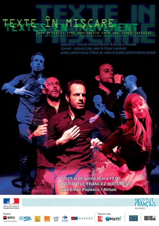 Şase artişti, trei spectacole care dau viaţă textului la « Texte în mişcare »