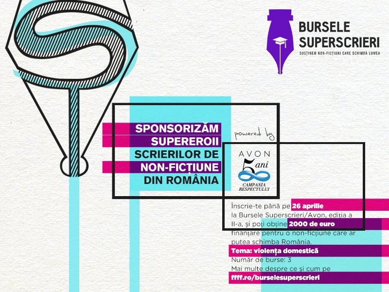 Bursele Superscrieri/Avon oferă 6.000 de euro pentru proiecte jurnalistice în 2015