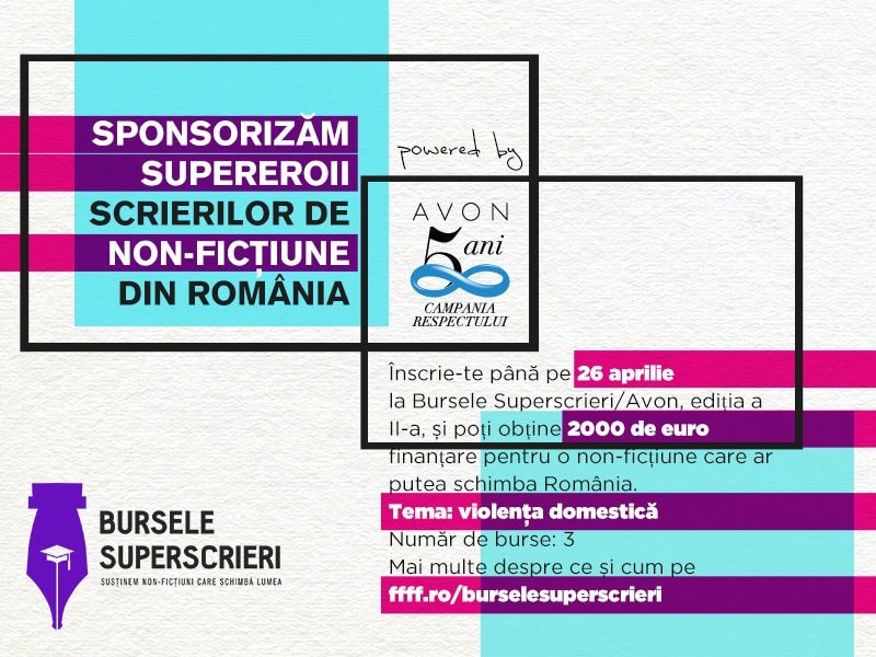 Bursele Superscrieri/Avon oferă 6.000 de euro pentru proiecte jurnalistice în 2015