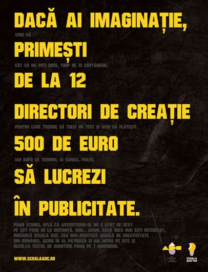 Eşti creativ? Înscrie-te la Şcoala ADC*RO