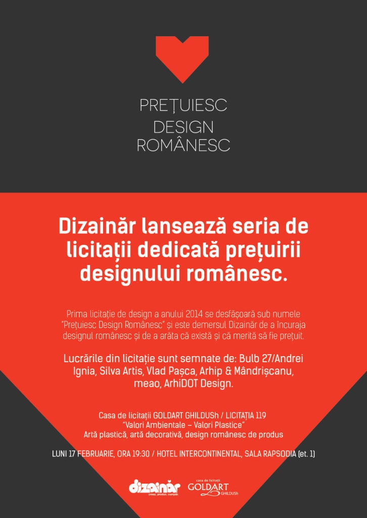 Casa de Licitaţii GOLDART GHILDUSh preţuieşte designul românesc