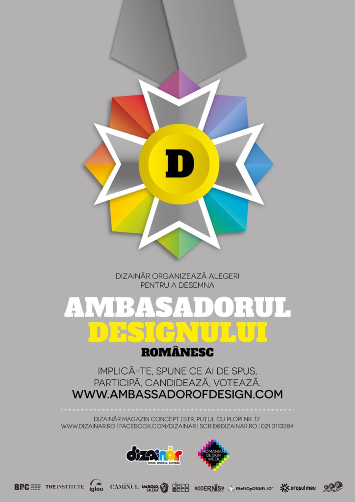 Pentru prima dată, în mai 2014, se va alege Ambasadorul Designului Românesc