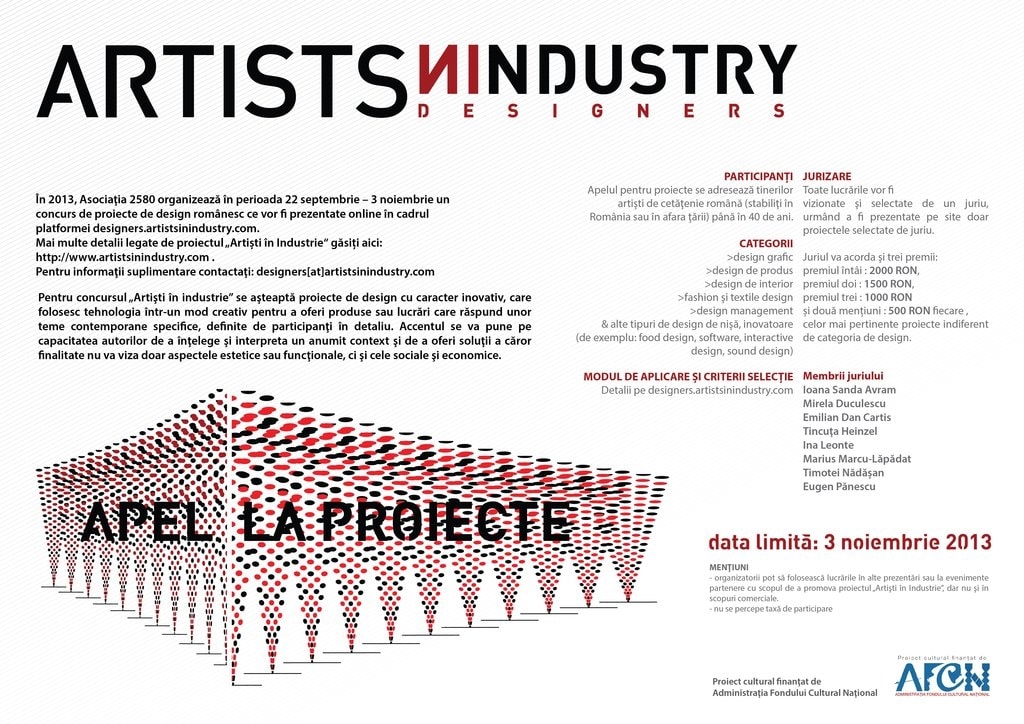 APEL LA PROIECTE ARTISTS IN INDUSTRY 2013
