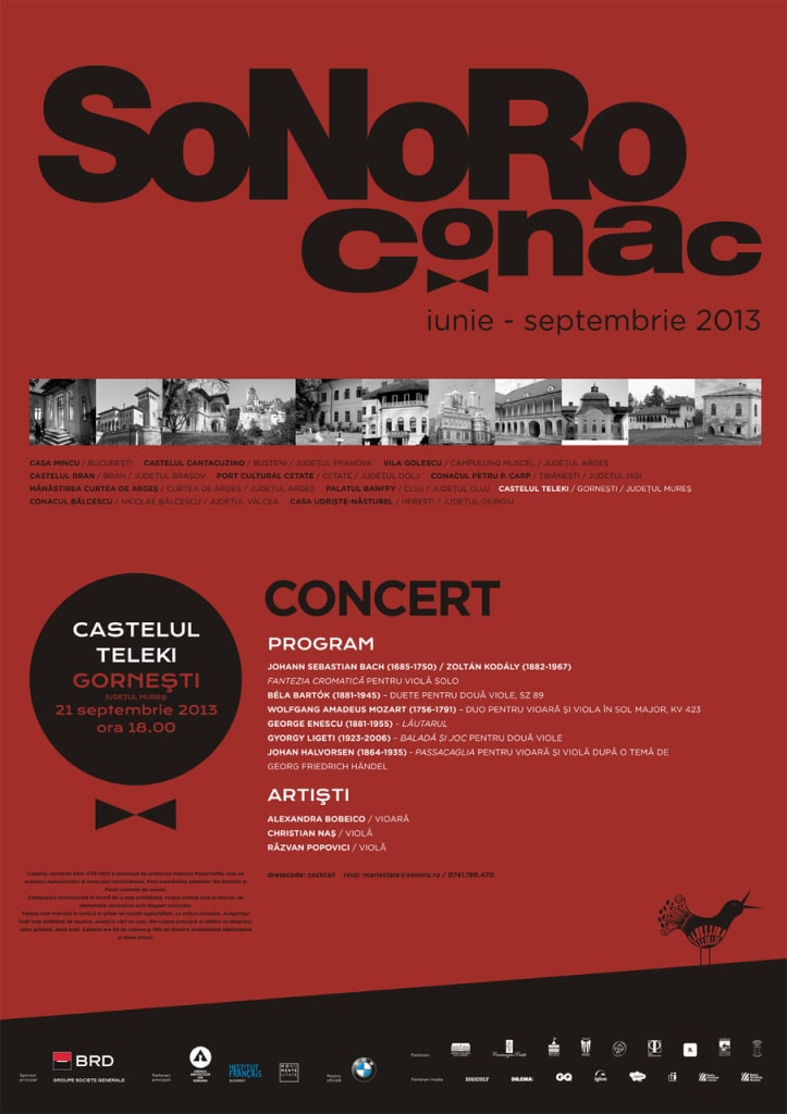 Concert SoNoRo Conac la Castelul Teleki din Gorneşti